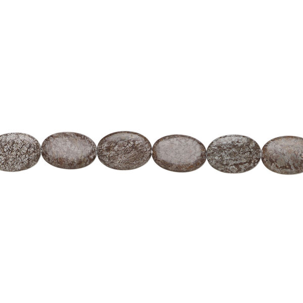Brown snowflake jasper 1pkg1, puffed oval bead natural, 15 inch 31x22mm-32x23mm image number 1