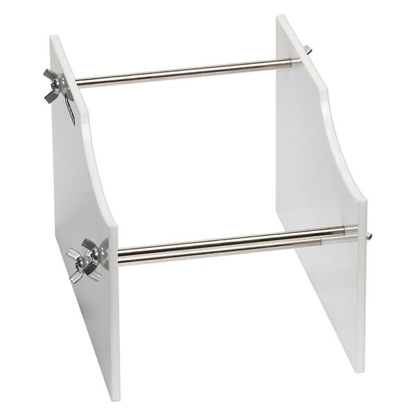 Rack, Beadalon® Spool Tamer™, acrylic and steel, white and blue, 5-1/4 x 5-3/4 x 7-3/4 inches. Sold individually. image number 1