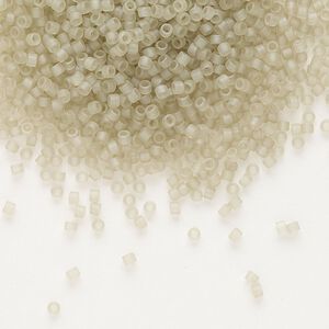 Seed bead, Delica®, glass, pkg/50g, #11 round, translucent matte glazed luster oyster (DB-0383).
