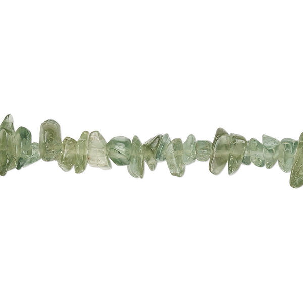 Bead, green apatite (natural), small chip, Mohs hardness 5. Sold per 34-inch strand. image number 0