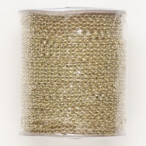 Chain, gold-finished steel, 3.2mm rolo. Sold per 10-yard spool.