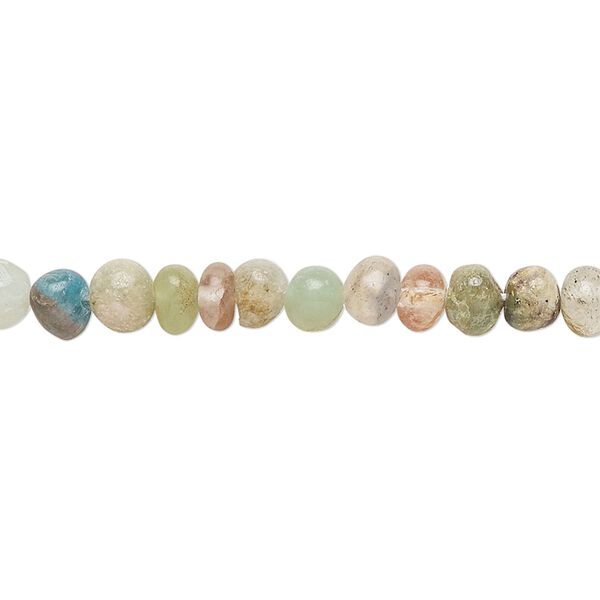 Multi-gemstone 1pkg1, hand-cut pebble bead 14 inch small image number 0