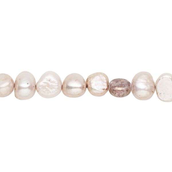 Pearl, cultured freshwater (dyed), soft gold, 5-7mm flat-sided potato with 0.4-0.6mm hole, D grade, Mohs hardness 2-1/2 to 4. Sold per 15-inch strand. image number 0