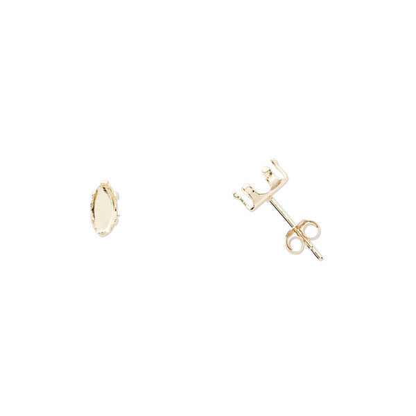 Earstud, Snap-Tite®, 14Kt gold, 6x3mm 6-prong marquise setting. Sold per pair. image number 0