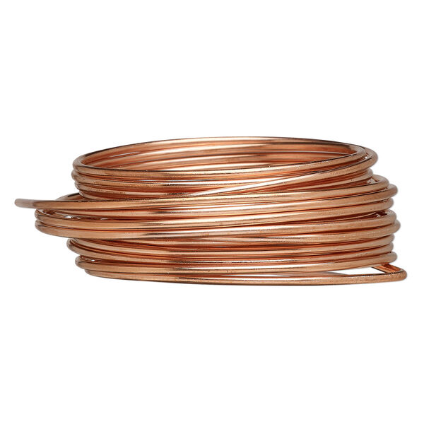Wire, Wrapit®, bright copper, dead-soft, round, 12 gauge. Sold per 0.25-pound coil, approximately 13 feet. image number 0
