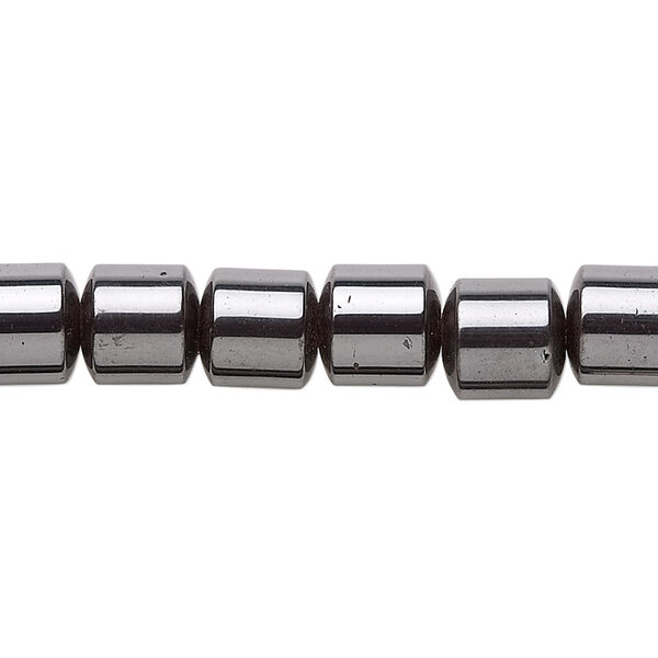 Bead, Hemalyke™ (man-made), magnetic, 8mm drum. Sold per 15-1/2" to 16" strand. image number 0