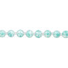 Bead, glass 1pkg8, opaque white and seafoam green, 14mm hand-painted round. image number 1