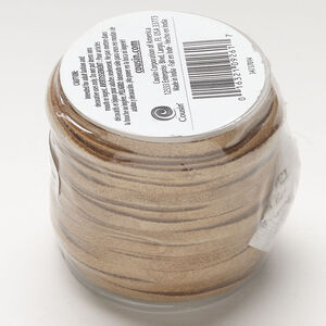 Cord, elastic 1pkg1, dark tan, 4mm flat, 25-yard section.