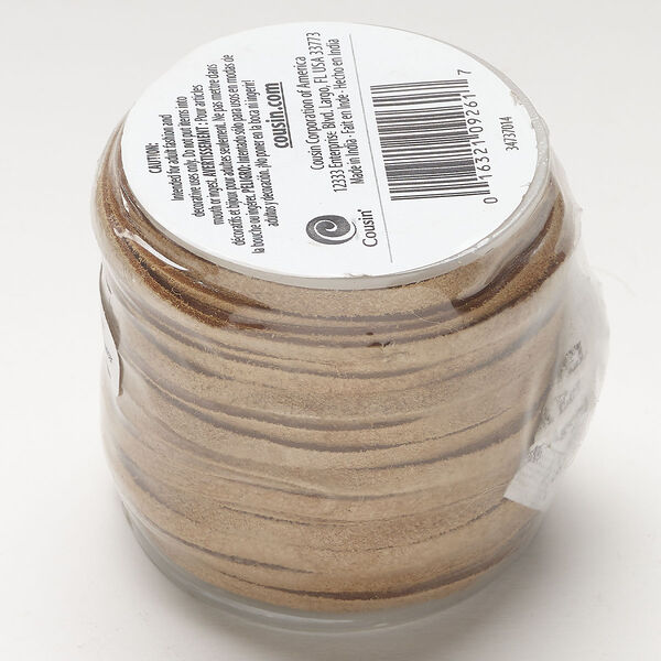Cord, elastic 1pkg1, dark tan, 4mm flat, 25-yard section. image number 0