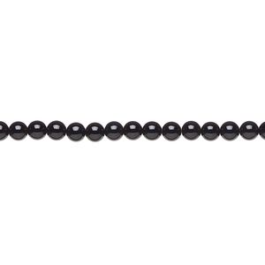 Black onyx 1pkg1, round bead 15.5-16 inch 3mm