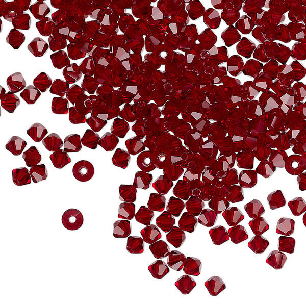 Bead 1440pk Siam, Preciosa Czech crystal 3mm bicone image number 0