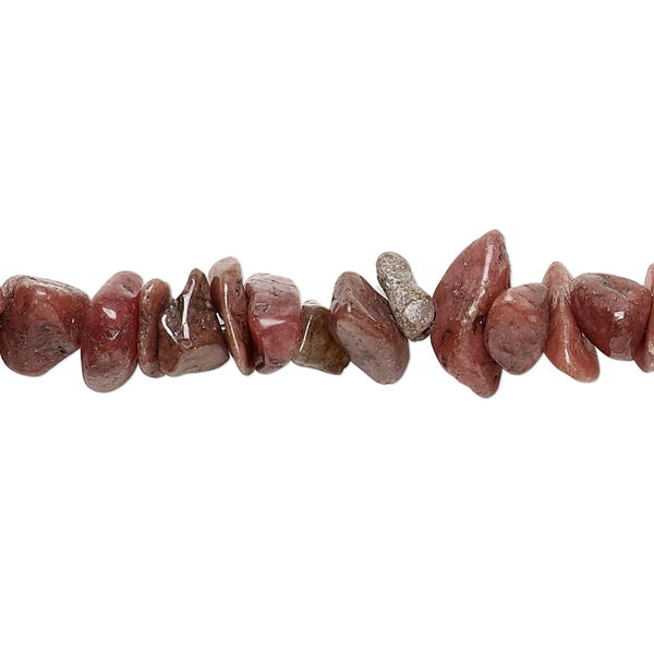 Bead, rhodonite (natural), small chip, Mohs hardness 5-1/2 to 6-1/2. Sold per 15 to 16-inch strand. image number 0