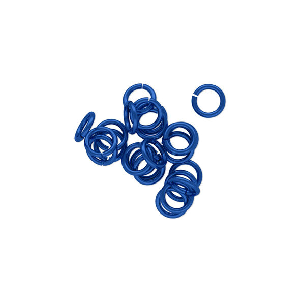 Jump ring, niobium, dark blue, 5mm round, 3.4mm inside diameter, 20 gauge. Sold per pkg of 25. image number 0