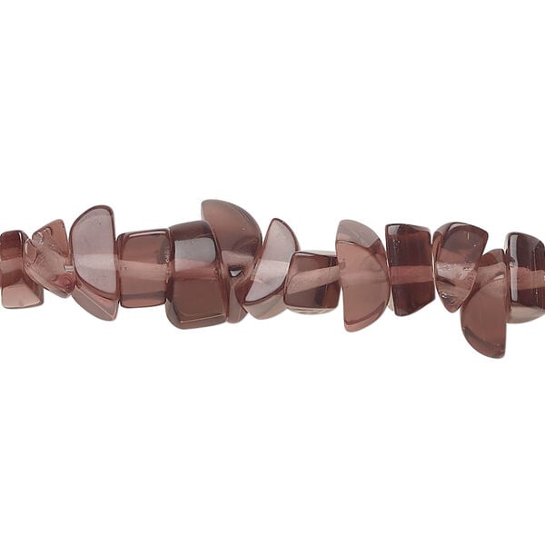Bead, glass 1pkg1, translucent purple, small to extra-large chip, 30-inch strand. image number 0