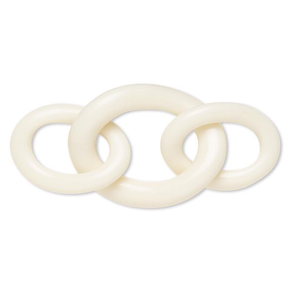 Chain, resin, cream, 2-3/4 x 1-1/4 inches with 31x22mm and 40x30mm oval link. Sold individually. image number 0