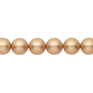 Pearl 250pk vintage gold, Swarovski® 8mm round 5810