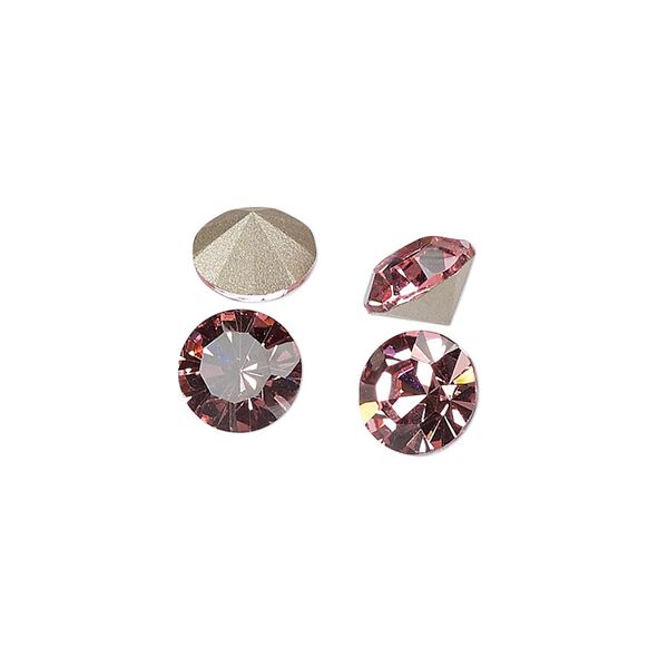 Chaton 8pk light rose foil back, Preciosa MAXIMA Czech crystal rhinestone 8.16-8.41mm 15-cut faceted round SS39 image number 0