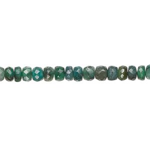 Emerald 1pkg1, hand-cut faceted rondelle bead 13 inch 4x2mm-5x4mm