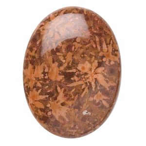 Brown chrysanthemum stone 1pkg1, calibrated oval cab natural 40x30mm