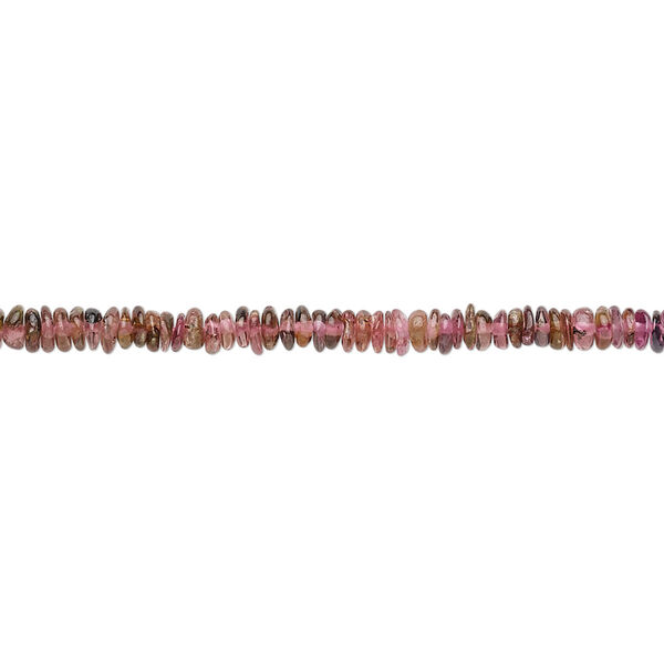 Bead, pink tourmaline (natural), 2x1mm-3x2mm hand-cut rondelle, C grade, Mohs hardness 7 to 7-1/2. Sold per 12-inch strand. image number 0