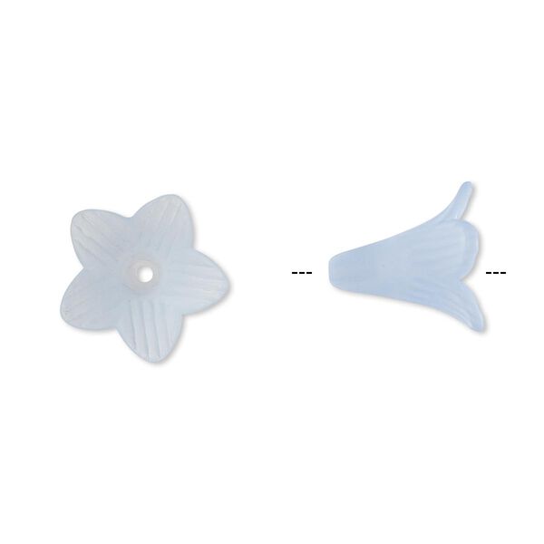 Component, acrylic, frosted light blue, 22x22mm flower. Sold per pkg of 25. image number 0