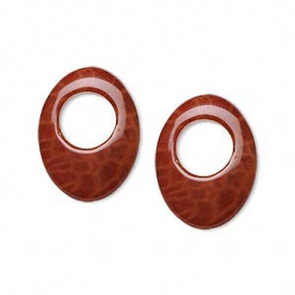Drop, fire crackle agate (dyed / heated), 20x15mm oval go-go, B- grade, Mohs hardness 6-1/2 to 7. Sold per pkg of 2. image number 0