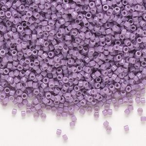 Seed bead, Delica®, glass, pkg/250g, #11 round, Duracoat® opaque outside dyed dark orchid (DB-2139).