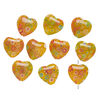 Bead, millefiori glass 1pkg10, translucent orange and multicolored, 21-23mm puffed heart. image number 1