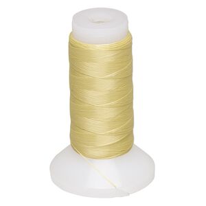 Thread, Kevlar®, natural, 0.18mm diameter, size D, 15-pound test. Sold per 50-yard spool.