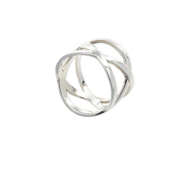 Ring, sterling silver, 3-line weave, size 7.5. Sold individually. image number 0