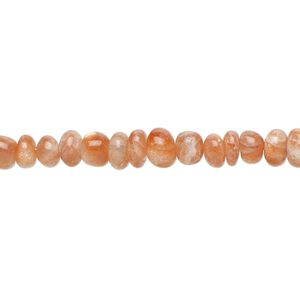 Sunstone 1pkg1, hand-cut rondelle bead natural 8 inch 5x2mm-6x4mm