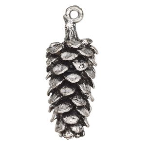 Focal, antique silver-finished "pewter" (zinc-based alloy), 37x16mm pinecone. Sold Individually.