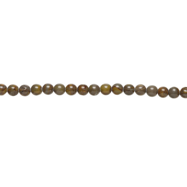 Brown chrysanthemum stone 1pkg1, round bead natural, 15 inch 8mm image number 1