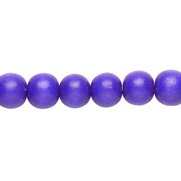 Bead 1pkg1, Taiwanese cheesewood (dyed / waxed), cobalt blue, 7-8mm round, 15-1/2 to 16 inches. image number 0