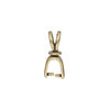 Bail, JBB Findings, ice-pick, antique brass-plated pewter (tin-based alloy), 19x5mm double-sided shield with lines and swivel, 6mm grip length. Sold individually. image number 1