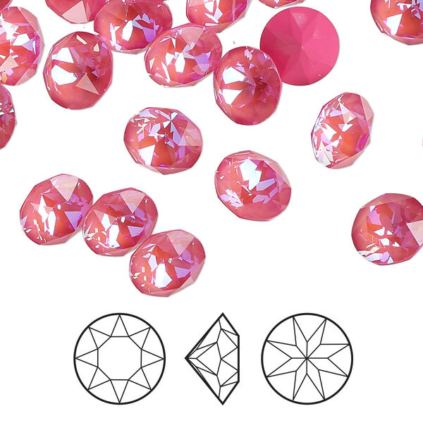 Chaton 6pk crystal lotus pink DeLite, Crystal Passions® 8.16-8.41mm round SS39 1088 image number 0