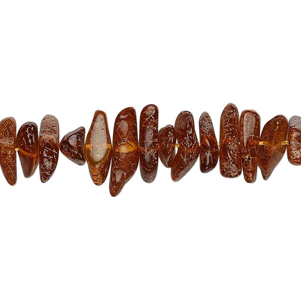 Bead, amber (heated), dark, large chip, Mohs hardness 2 to 2-1/2. Sold per 15-1/2 to 16-inch strand. image number 0