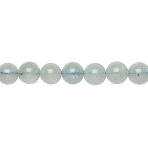 Aquamarine 1pkg1, round bead 15 inch 6mm-7mm
