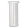 Vial, polystyrene and plastic, clear and white, 2-3/4 x 1-inch large vial with snap on cap. Sold per pkg of 6. image number 1