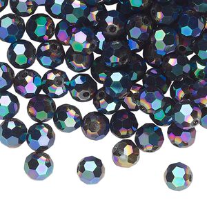 Bead 144pk crystal peacock shadow, Celestial Crystal® 6mm round