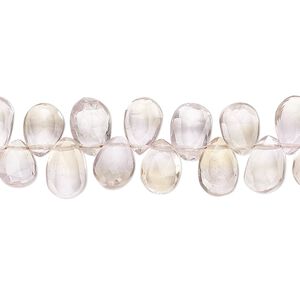 Ametrine / amethyst 1pkg1, hand-cut top-drilled faceted puffed teardrop bead natural 9 inch 7x6mm-11x7mm
