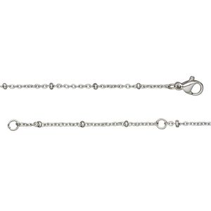Chain 1pkg1 cable, 1.4mm / 2.2x1mm rondelle / lobster claw clasp, stainless steel 18 & 20 inch
