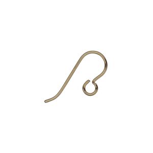 Ear wire fishhook 1pkg50 antique brass-plated niobium, 12.5mm / open loop, 20 gauge 25 pair