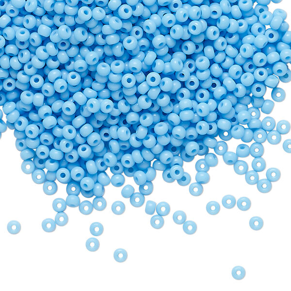 Seed bead, Preciosa Ornela Czech glass, pkg/50g, #11 rocaille, opaque sky blue, (63020). image number 0