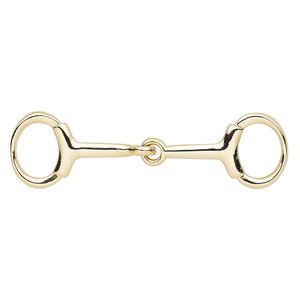 Focal, gold-finished "pewter" (zinc-based alloy), 65x18mm snaffle bit. Sold individually.