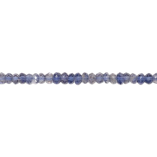Iolite 1pkg1, hand-cut faceted rondelle / saucer bead natural 13 inch 3x1mm-3x2mm image number 0