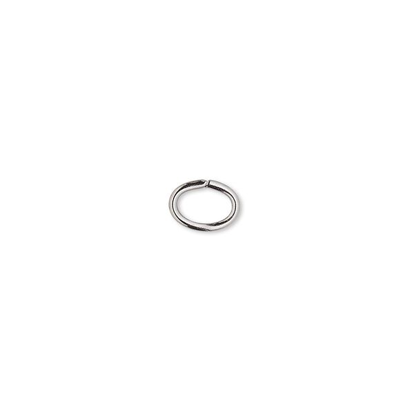 Jump ring, gunmetal-plated brass, 7x5mm oval, 5.5x3.2mm inside diameter, 18 gauge. Sold per pkg of 1,000. image number 0