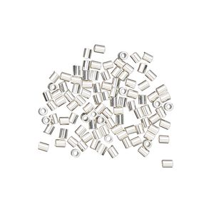 Crimp, sterling silver, 2x1.6mm smooth round tube, 1.1mm inside diameter. Sold per pkg of 100.