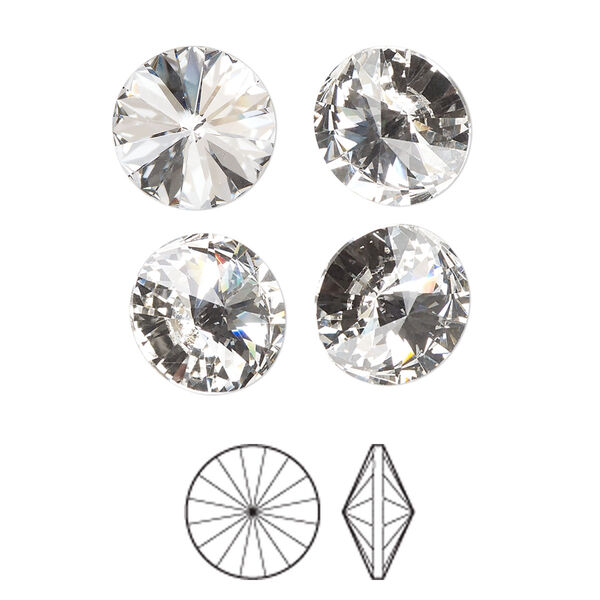 Chaton 144pk crystal foil back, Preciosa MAXIMA Czech crystal rhinestone 12mm rivoli image number 0