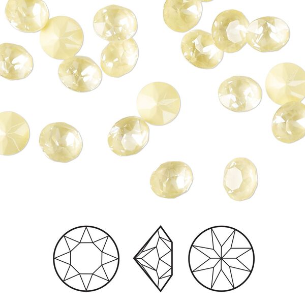 Chaton 12pk crystal soft yellow ignite, Crystal Passions® 6.14 to 6.32mm round SS29 1088 image number 0